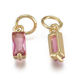 Brass Micro Pave Cubic Zirconia Charms&nbsp;X-ZIRC-F111-03G-02