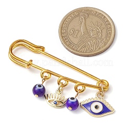 Blue Evil Eye Resin & Alloy Enamel Eye Charm Kilt Pins&nbsp;JEWB-BR00177