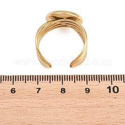 304 Stainless Steel Open Cuff Ring Components&nbsp;STAS-F366-06D-G