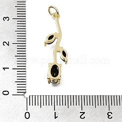 Brass Micro Pave Cubic Zirconia Pendants&nbsp;CU-CBA108A-02G