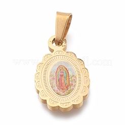 304 Stainless Steel Lady of Guadalupe Pendants&nbsp;STAS-O138-13G