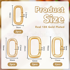 8Pcs 4 Styles Brass Spring Gate Rings&nbsp;KK-OC0001-75