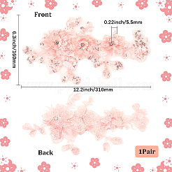 2Pcs 2 Styles Polyester Silk Lace Cloth Patches&nbsp;DIY-CY0002-01