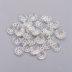 Silver Color Plated Filigree Flower Iron Fancy Bead Caps&nbsp;X-IFIN-E191Y-S