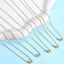 10Pcs Brass Cable Chain Necklaces Set&nbsp;MAK-BBC0001-12A