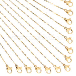 Ion Plating(IP) 304 Stainless Steel Cable Chain Necklaces&nbsp;PH-NJEW-E122-11G
