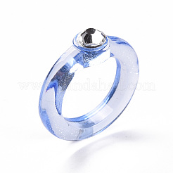 Transparent Acrylic Finger Rings&nbsp;RJEW-T010-07