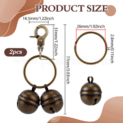 2Pcs Brass Bell Pendant Decoration&nbsp;HJEW-BC00056