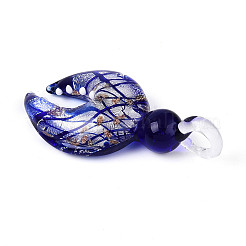 Handmade Silver Foil Lampwork Big Pendants&nbsp;FOIL-N031-01C