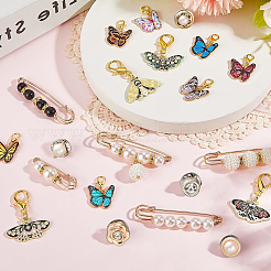 Alloy Enamel Pendants & Alloy Safety Pin Brooch&nbsp;AJEW-SP0002-04