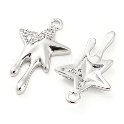 Brass Micro Pave Cubic Zirconia Pendants&nbsp;KK-E090-33P