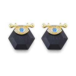 Brass Micro Pave Clear Cubic Zirconia Pendants&nbsp;KK-N227-106C
