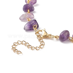 Natural Amethyst Chips Beaded Necklaces&nbsp;NJEW-JN04061-01