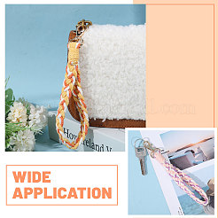 5Pcs 5 Colors Handmade Macrame Cotton Wristlet Bracelet Keychain Pendant Decoration&nbsp;HJEW-GL0001-15
