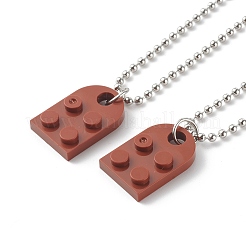 Resin Building Blocks Pendant Necklaces&nbsp;NJEW-JN03533-06