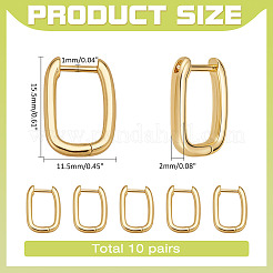 10 Pairs Brass Huggie Hoop Earrings&nbsp;EJEW-ME0001-08G
