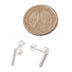Natural Pearl Ear Studs&nbsp;EJEW-P286-18P