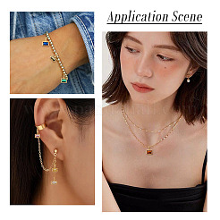 9Pcs 9 Colors Rectangle Brass Micro Pave Cubic Zirconia Charms&nbsp;KK-TA0008-32