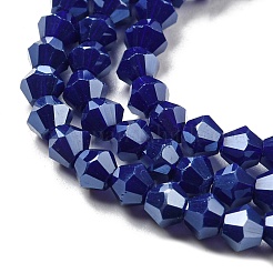 Opaque Solid Color Electroplate Glass Beads Strands&nbsp;GLAA-F029-P4mm-C10