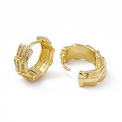 Clear Cubic Zirconia Oval Wrap Thick Hoop Earrings&nbsp;EJEW-M210-22G