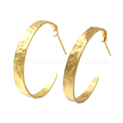 Rack Plating C-Shaped Brass Stud Earrings&nbsp;EJEW-H143-24G