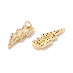 Brass Micro Pave Clear Cubic Zirconia Pendants&nbsp;KK-G415-05G