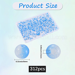 3Strands Crackle Baking Paint Imitation Jade Glass Beads Strands&nbsp;DGLA-LT0001-01B