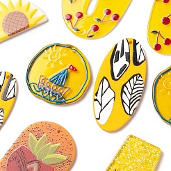 24Pcs 6 Style Cellulose Acetate(Resin) and Acrylic Pendant Sets&nbsp;KY-LS0001-16