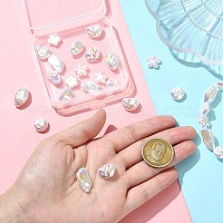 35Pcs 7 Styles Electroplated Opaque Resin Imitation Baroque Pearl Beads&nbsp;RESI-CJ0005-09