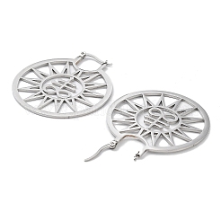 Non-Tarnish 304 Stainless Steel Sun Hoop Earrings&nbsp;LS-EJEW-R156-11P