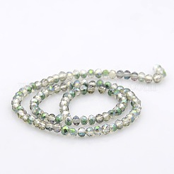 Half Rainbow Plated Faceted Rondelle Glass Beads Strands&nbsp;GLAA-A024B-HR01