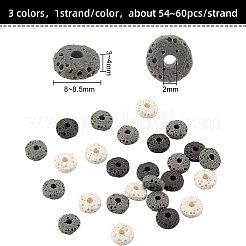 3 Strands 3 Colors Natural Lava Rock Beads Strands&nbsp;G-OC0002-83