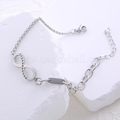 European style 8-shaped bracelet minimalist infinity symbol collar chain jewelry&nbsp;FF5683