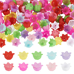 400Pcs 10 Colors Opaque Acrylic Bead Caps&nbsp;OACR-TA0004-16