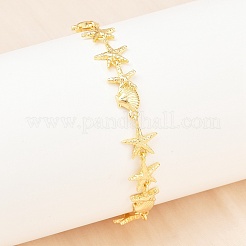 Brass Link Chain Bracelets for Women&nbsp;BJEW-A090-06B-G