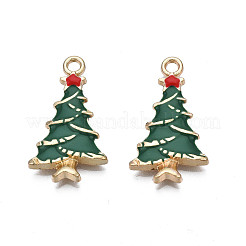 Rack Plating Alloy Enamel Pendants&nbsp;X-ENAM-N055-124