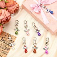 40Pcs 8 Colors Angel Plastic Pearl Pendant Decoration&nbsp;HJEW-CJ00062
