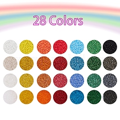 22400Pcs 28 Colors 12/0 Glass Seed Beads&nbsp;SEED-YW0001-84