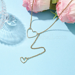 Brass Heart Pendant Necklaces&nbsp;NJEW-JN04838