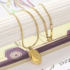 Ion Plating(IP) 304 Stainless Steel Pendant Necklace&nbsp;NJEW-K255-15G