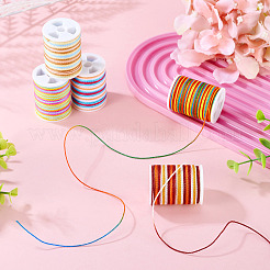 6 Rolls 6 Colors Segment Dyed Twisted Waxed Polyester Cord&nbsp;YC-TA0001-09