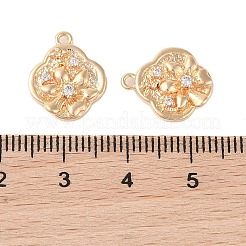 Brass Charms with Clear Glass&nbsp;KK-N254-57G