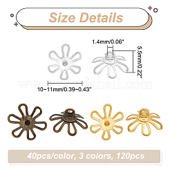 120Pcs 3 Colors Brass Bead Cap Pendant Bails&nbsp;KK-PH0004-86