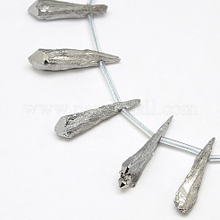 Electroplate Gemstone Natural Quartz Crystal Beads Strands&nbsp;G-L135-05
