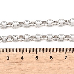 6MM 304 Stainless Steel Rolo Chain Necklaces for Men Women&nbsp;NJEW-H093-07C-P
