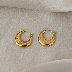Star Pattern Stainless Steel Hoop Earrings for Women&nbsp;UV4325