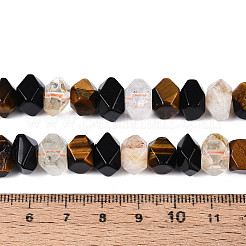 Natural Obsidian & Citrine & Tiger Eye Beads Strands&nbsp;G-N358-01A-05