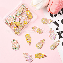 24Pcs 6 Styles Zinc Alloy Enamel Pendants&nbsp;FIND-SC0020-77