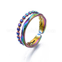 304 Stainless Steel Hollow Wide Cuff Ring&nbsp;RJEW-N038-100