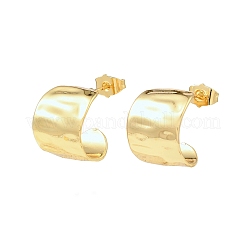 Brass C-Shaped Stud Earrings&nbsp;EJEW-F389-24G